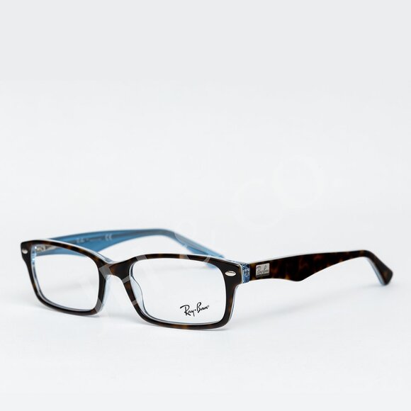 RayBan Rectangular Acetate Havana/Blue Unisex Optical Frame - Picture 2 of 4